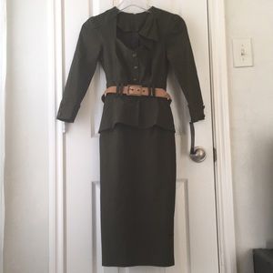 STOP STARING! Army Green Cadet Dress